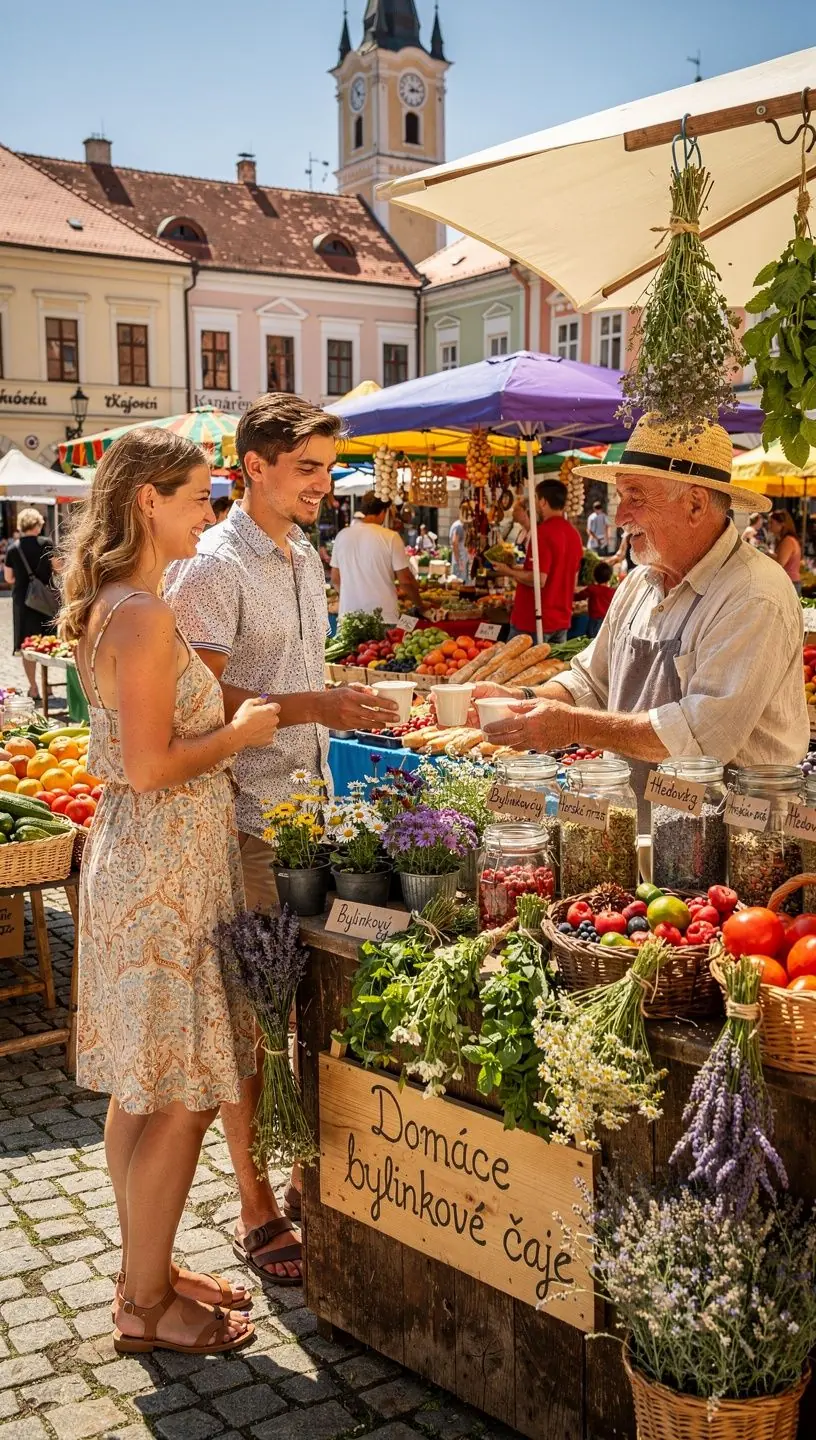 Zelený čaj s bylinkami v sklenenej šálke na drevenom stole